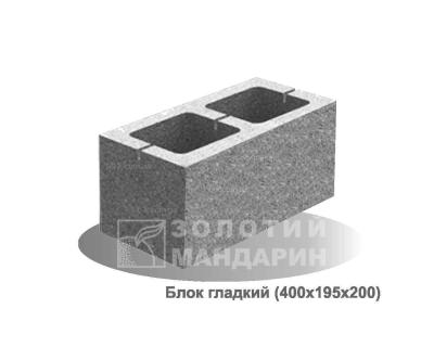 Блок декоративний гладкий Золотий Мандарин 400х195х200
