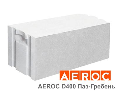 Газоблок Аерок D400-С2.5 Обухів Паз-Гребінь