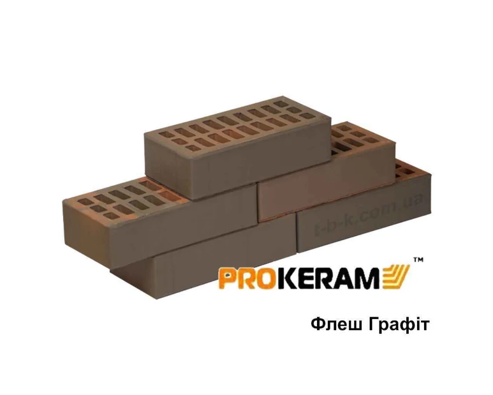 Цегла облицювальна Prokeram Флеш Графіт М150 «Баварська кладка»