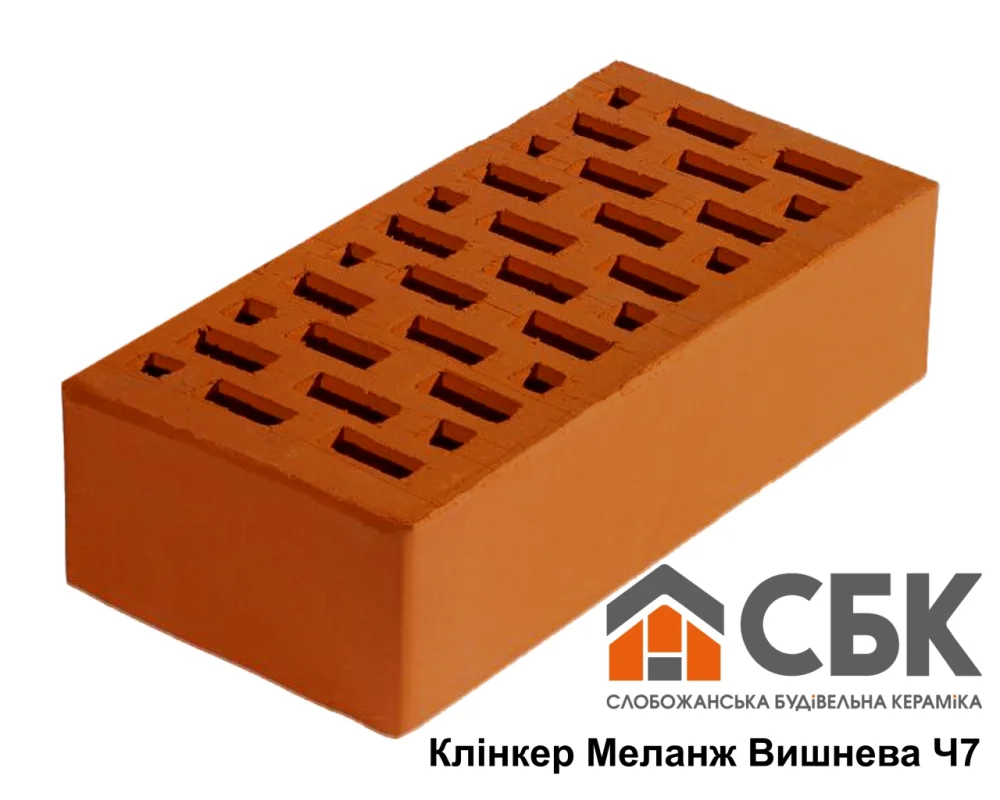 Цегла клінкерна облицювальна СБК Меланж Вишнева