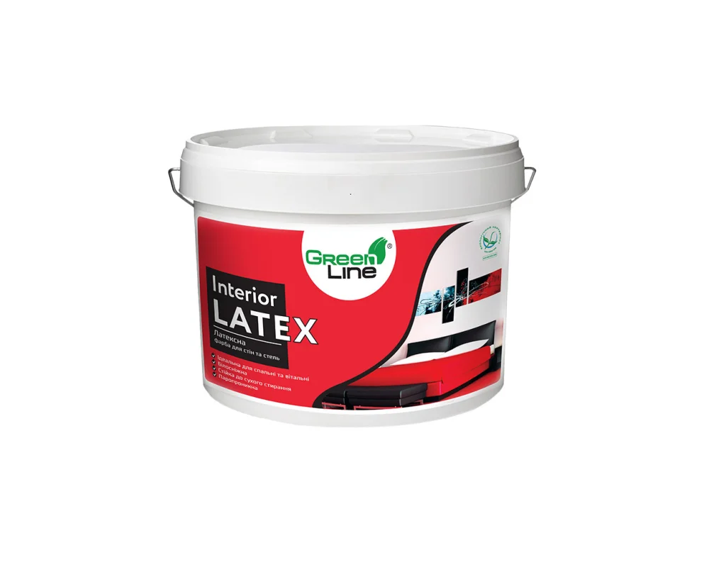Green Line INTERIOR LATEX 1л/3л/5л/10л Латексна фарба для стін та стель