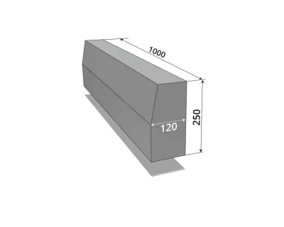 Бордюр дорожній МГ БР 1000*250*120